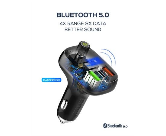 Charging  LDNIO C704Q 30W FM Bluetooth 5.0 2 USB-A USB-C microSD TF