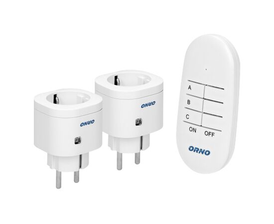 Adapter ORNO 2 pieces with Schuko remote control