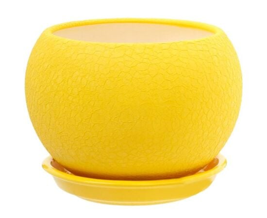 Ceramic flower pot Oriana Shar silk yellow 18x17 cm 4.1 l