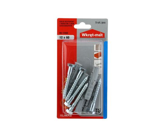 Spreading dowel with screw with hex head Wkret-met BK-12060 12x60 mm 5 pcs