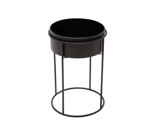 ქოთნის სადგამი რკინის Mega Collections Eton High Round Planter 22x32,5სმ შავი