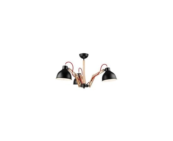 Chandelier Lamkur Marcello 3 E27 metal wood black 34560