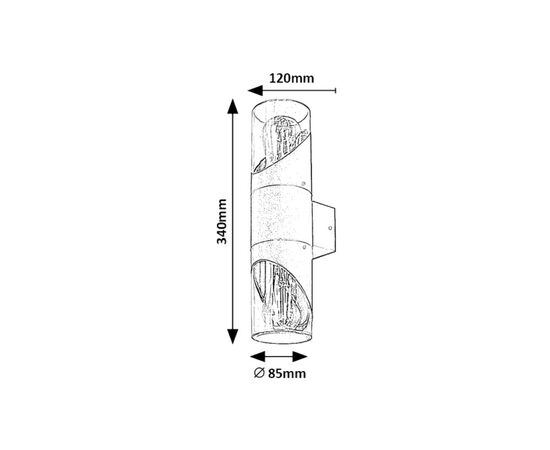 Wall lighting Rabalux NOVIGRAD 2 E27 L110 IP54 black 7237