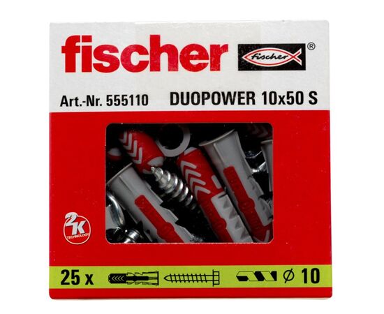 დიუბელი თვითმჭრელი Fischer Duopower 10x50 S 25 ც 555110