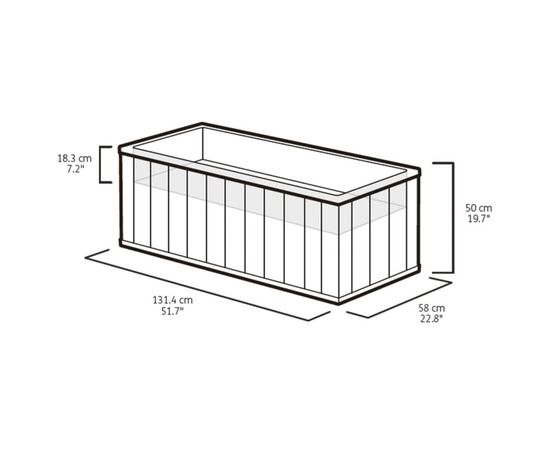 Flower pot Keter Sequoia Large planter 131.4x58x50 cm