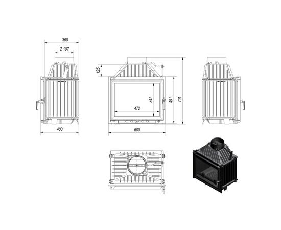 ბუხარი Kratki MAJA/PF 8kW