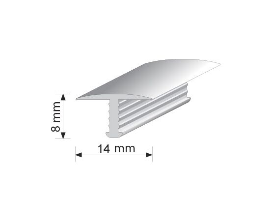 Aluminum profile SALAG A07152 "T" 14mm/2m gold