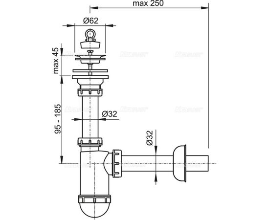 Washbasin siphon Alcadrain A411