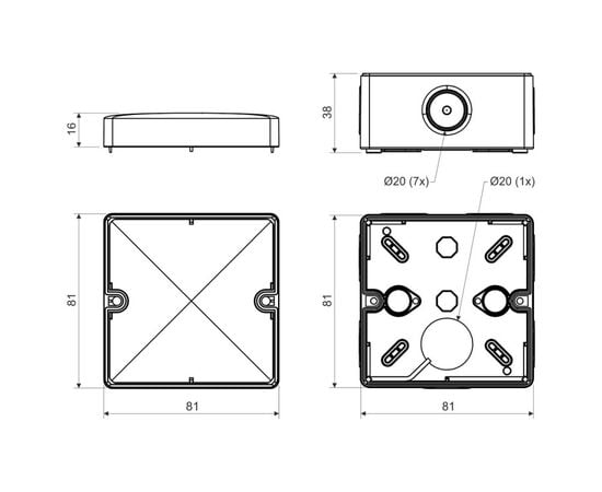 Junction box Kopos KSK 80_KA IP66