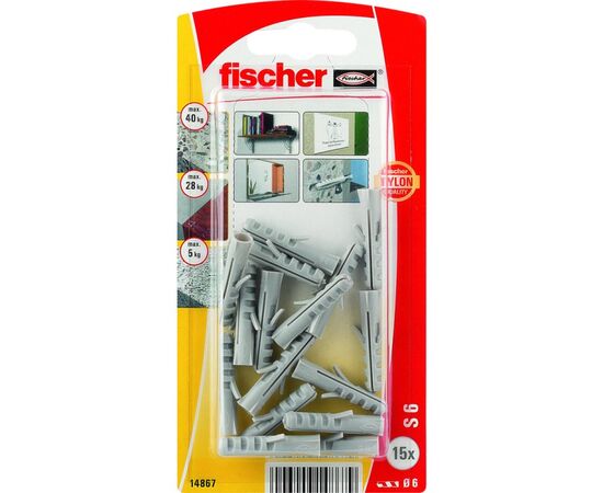 Распорный дюбель Fischer S6 15 шт.