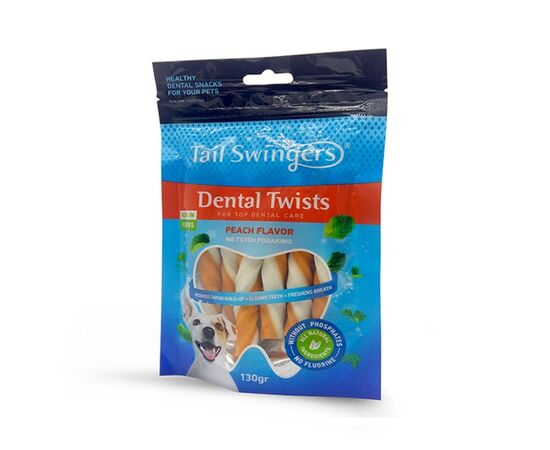 Лакомство для собак Pet Interest Tailswingers Dental Twist Roll персик 130 г