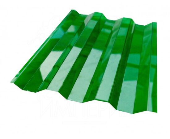 Monolithic profiled polycarbonate  "Borrex" green 0,8х2000х1050