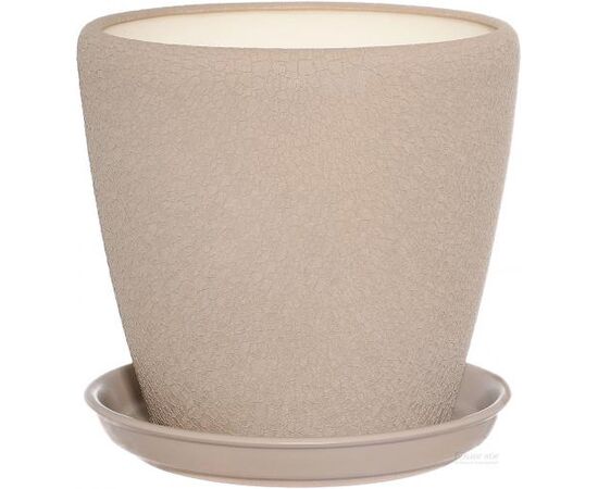 Ceramic flower pot Oriana Gracia №4 silk cappuccino 11.5x13 cm 1.2 l