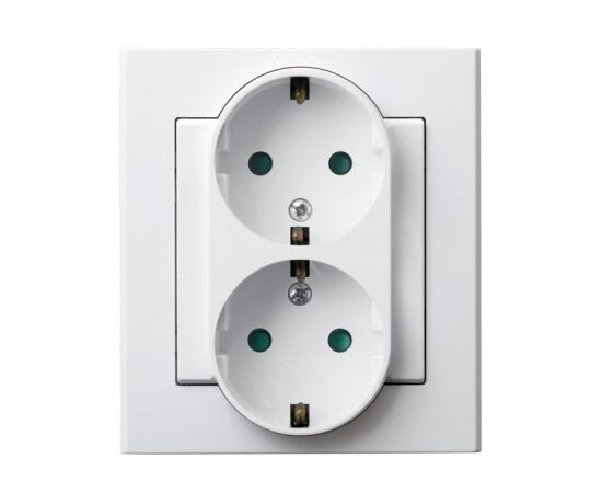 Power socket grounded Ospel Sonata GP-2RSP/00 2 sectional white