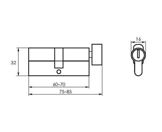 Cylinder Soller FV5 60 mm gold