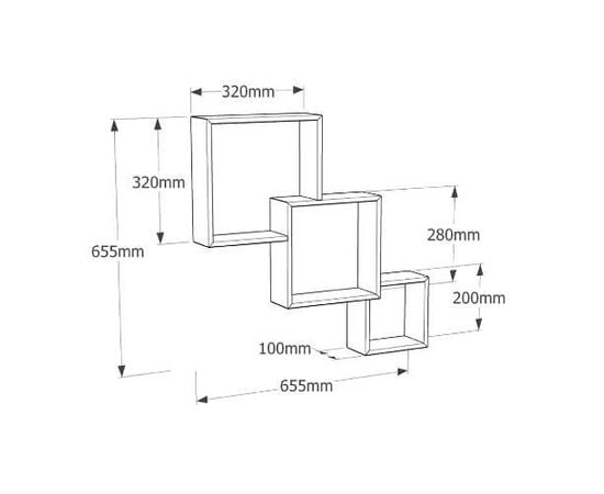 თაროების კომპლექტი Domax FIS 67314 65.5x65.5 სმ 3 ც