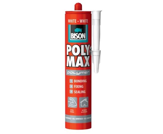 Adhesive Sealant Bison Poly Max Polymer 6300804 465 g white