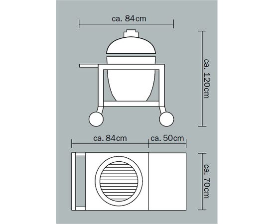 Grill table on castors Monolith Classic 201017-C SET