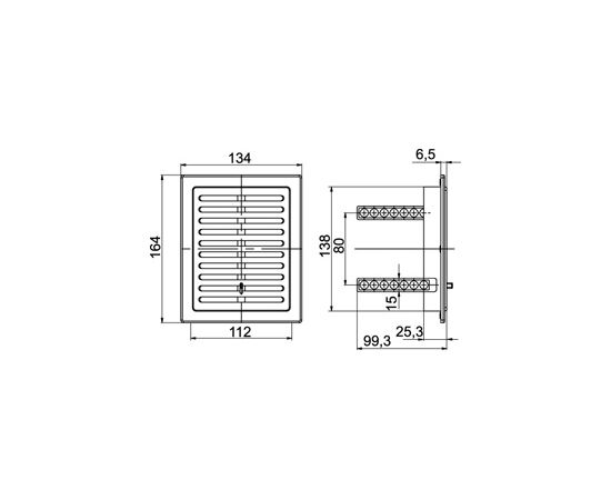 Решетка вентиляционная пластмассовая Colibri KW 110x140 Rs