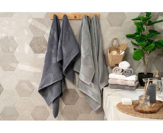 Towel set Ardesto ART2357MC 100%cotton 2pcs gray