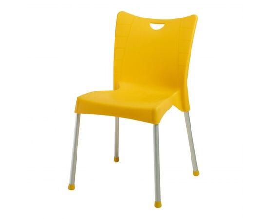 Chair with aluminum legs ACELYA Yellow