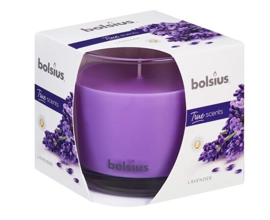 Candle in glass with aroma french lavender Bolsius 95/95