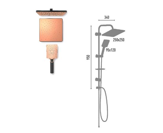 Shower system Valtemo Maxima Bronze Black VS-5965