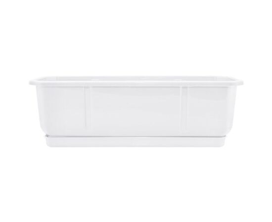 Balcony Flower Pot Plastic with a stand DAMA 100x18 White