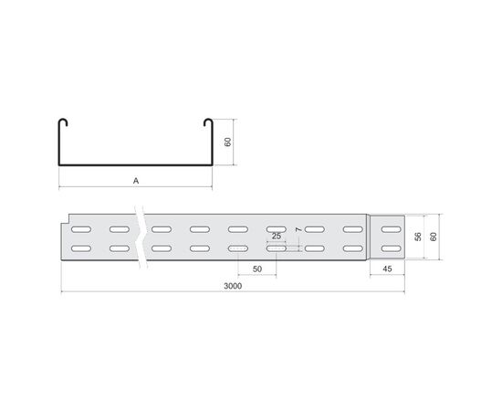 არხი საკაბელო ლითონის Kopos KZI 60X300X0.75_S