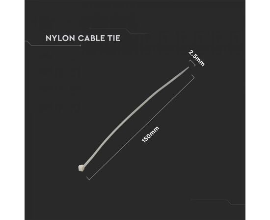 Tie V-TAC 2.5 150mm 100pcs white 11161