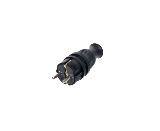 Black rubber plug ByLion KEF 16A IP44