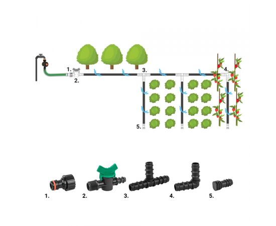 Набор коннекторов для капельного полива Bradas DSWA20-SET1 16 мм 27 шт