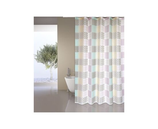 Shower curtain MSV Ceramique Rose 180x200 cm