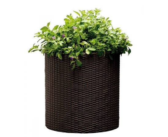 Flower pot Keter Cylinder Planter Medium Brown 36x36x37.3 cm