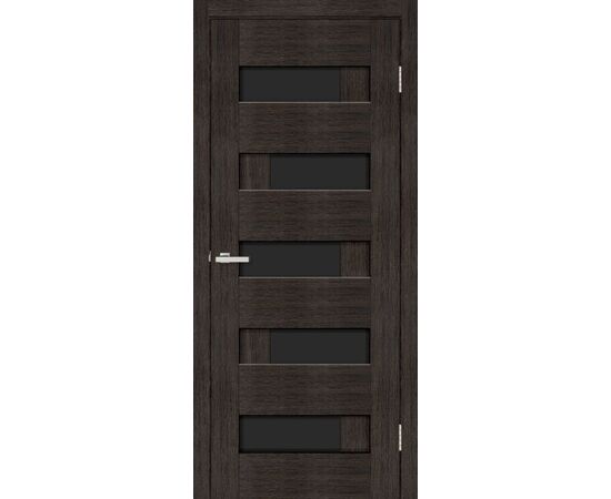 Door set Omis Domino PVC PG wenge/black glass 34x700x2150 mm