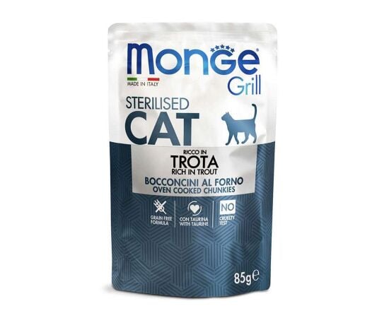 Wet food for sterile cats trout Monge 85 g