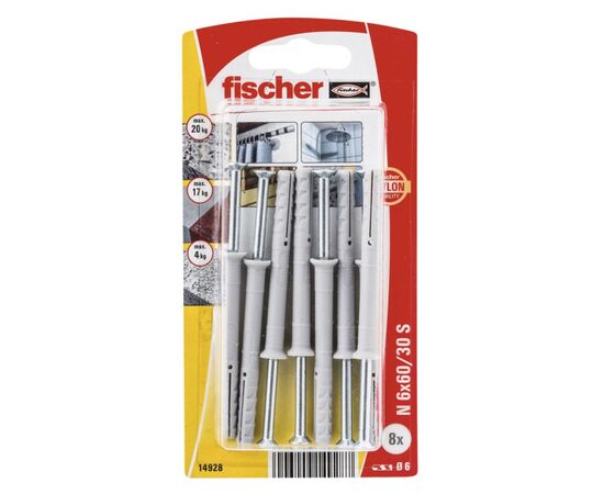 Дюбель-гвоздь Fischer Duopower 6x60/30S 8 шт 14928