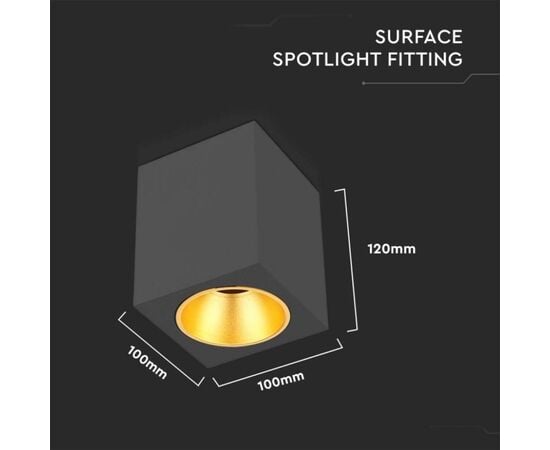 Downlight square V-TAC GU10 black 6693