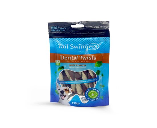 სასუსნავი ძაღლისთვის PET INTEREST Tail Swingers DENTAL TWIST ROLL ძროცის ხორცი 130გრ