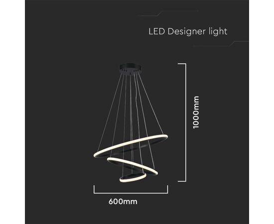 Hanger V-TAC LED 32W 3000K 3880Lm black 8017