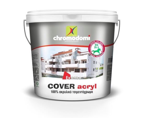 საღებავი აკრილის ფასადის Chromodomi Cover Acryl 9 ლ თეთრი