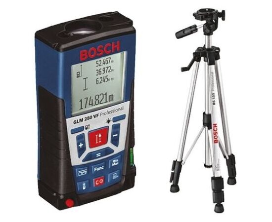 ლაზერული მანძილის საზომი Bosch GLM 250 VF + შტატივი BT 150 (061599402J)