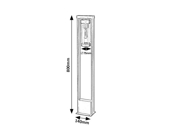 Stand lamp Rabalux KOLTA 1 E27 Ø75 h800 IP44 black 7387