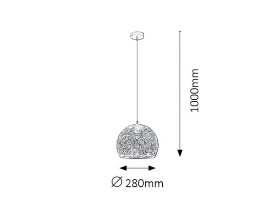 Подвес Rabalux MANORCA 1 Е27 Ø280 h1000 черный 2276