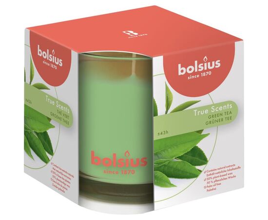 Candle in glass with aroma green tea Bolsius 95/95