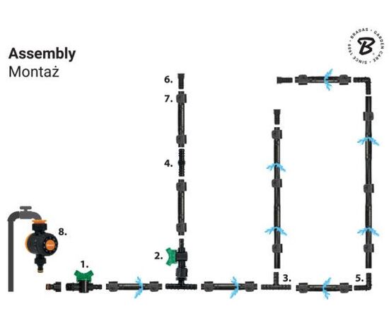 Water flow drip Bradas DSWWF50-SET2 50 m + accesories 87 pcs