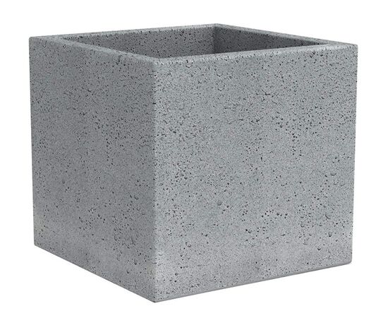 Plastic flower pot Scheurich 240/30 C-CUBE STONY GREY