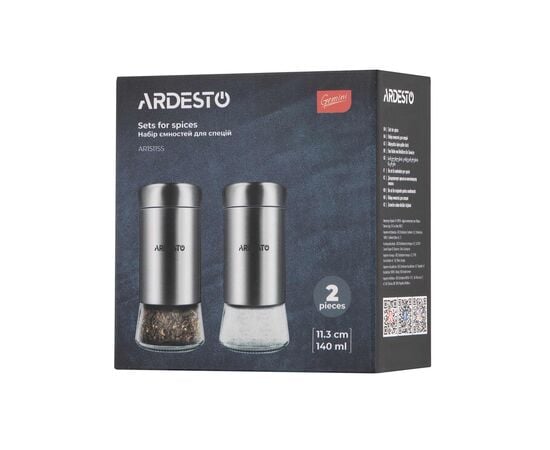 Salt and pepper shaker stainless steel Ardesto AR1511SS 2pcs