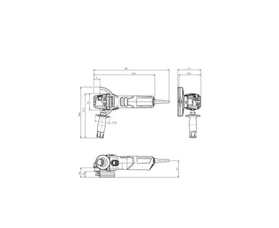 კუთხსახეხი მანქანა Metabo W 9-125 900W (600376010)