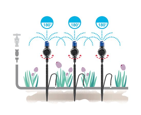 Micro sprinkler on a peg with tube for microdrip system GF IDRA 180 GF80006276 3 pcs